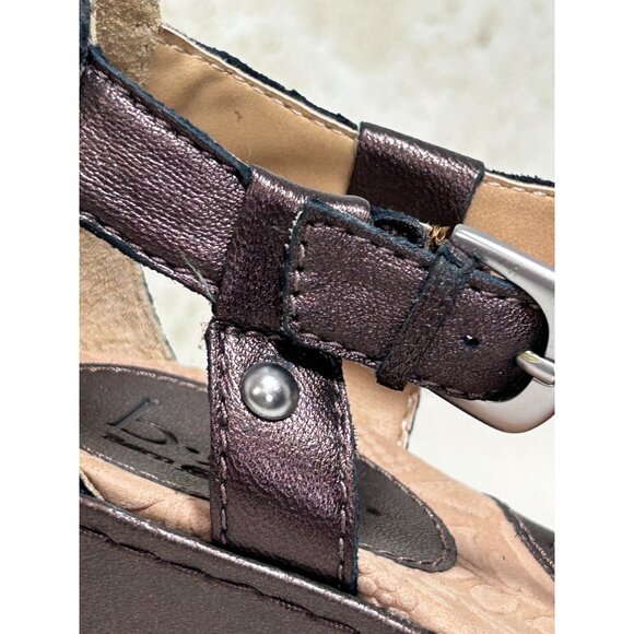 Born Women's Leather Studded Ankle Strap Wedge Sandals in Brown - Sz 9 (40.5) - Picture 8 of 10